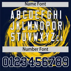 Gold Navy Swirl Graffiti Baseball Jersey 4