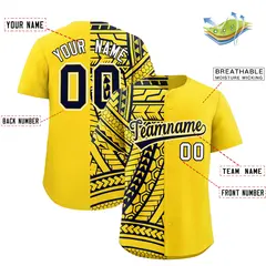 Gold Navy Tribal Split Baseball Jersey 2