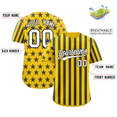 Gold Navy White American Flag Graffiti Baseball Jersey 2