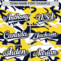 Gold Navy White Camo Gradient Fashion Baseball Jersey 3
