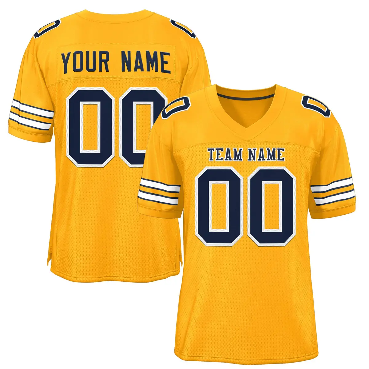 Gold Navy-White Classic Style Authentic Football Jersey