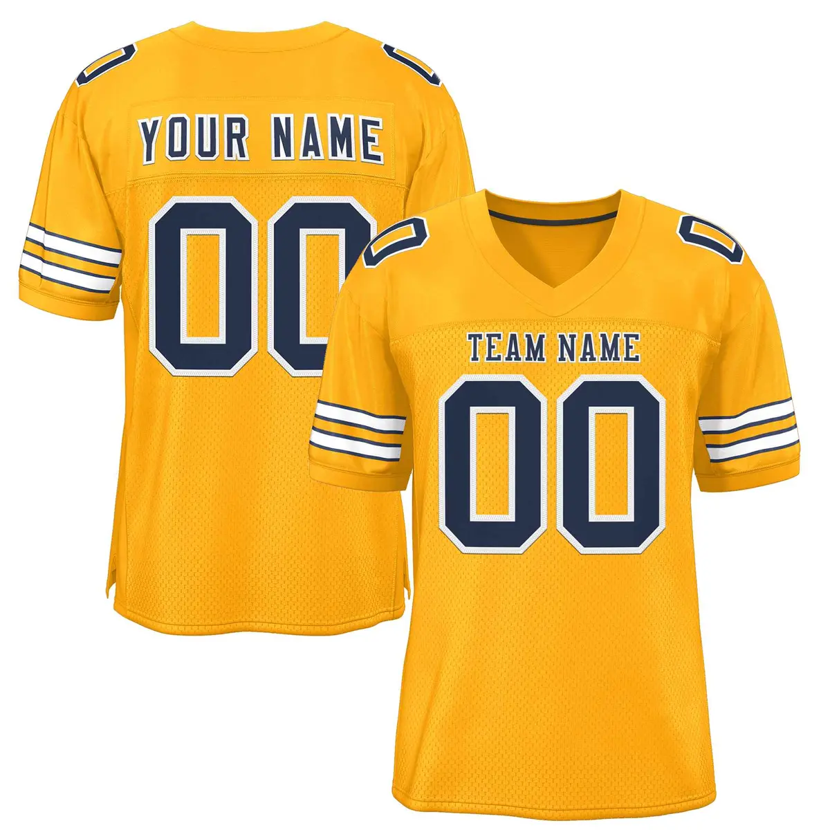 Gold Navy-White Classic Style Authentic Football Jersey
