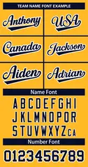 Gold Navy-White Classic Style Hockey Jersey 3