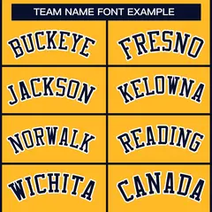 Gold Navy-White Classic Style Hockey Jersey 3
