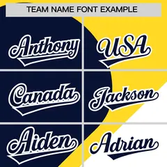 Gold Navy White Half Heart Color Block Baseball Jersey 3