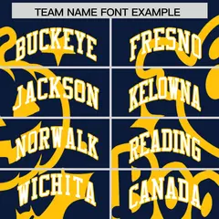 Gold Navy White Halloween Bats Pumpkins Ghost Letterman Jacket 3