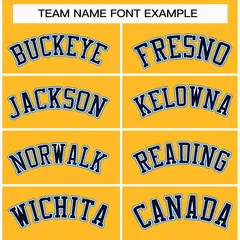 Gold Navy White-Powder Blue Classic Hockey Jersey 3