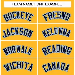 Gold Navy White-Powder Blue Classic Hockey Jersey 3