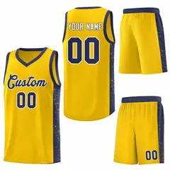 Gold Navy White Side Splash Basketball Jersey 6