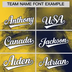 Gold Navy White Skeleton Graffiti Baseball Jersey 3