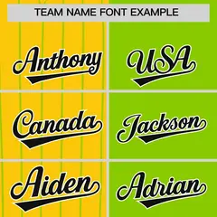 Gold Neon Green and Black Pinstripe Raglan Baseball Jersey 3