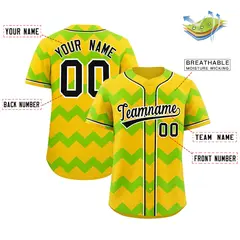 Gold Neon Green Black Ripple Authentic Baseball Jersey 2