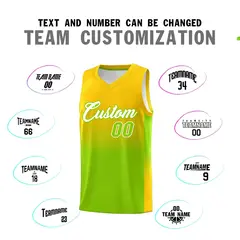 Gold Neon Green Gradient Basketball Jersey Sports Uniform 4