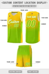 Gold Neon Green Gradient Basketball Jersey Sports Uniform 5