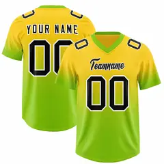 Gold Neon Green Gradient Outdoor Authentic Football Jersey