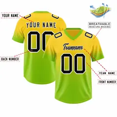 Gold Neon Green Gradient Outdoor Authentic Football Jersey 2