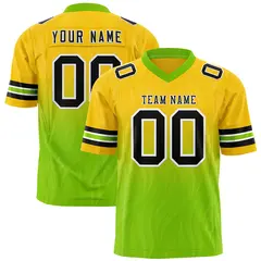 Gold Neon Green Gradient Outdoor Flag Football Jersey 1