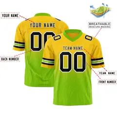 Gold Neon Green Gradient Outdoor Flag Football Jersey 2