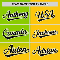 Gold Neon Green Half Gradient Authentic Baseball Jersey 3
