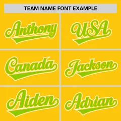 Gold Neon Green Half Stripe Authentic Baseball Jersey 3