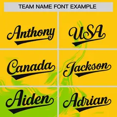 Gold Neon Green Ink Pattern Authentic Baseball Jersey 3