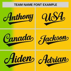 Gold Neon Green Pinstripe Gradient Baseball Jersey 3