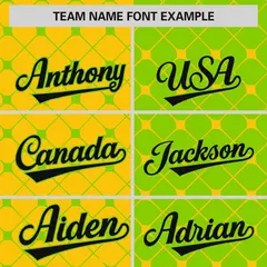 Gold Neon Green Plaid Split Authentic Baseball Jersey 3