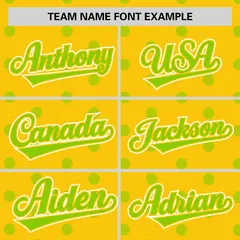 Gold Neon Green Polka Dot Graffiti Authentic Baseball Jersey 3