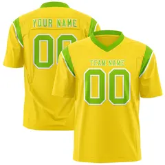 Gold Neon Green Shoulder Cut Two-Tone Flag Football Jersey 1