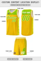 Gold Neon Green Star Pattern Basketball Jersey 5