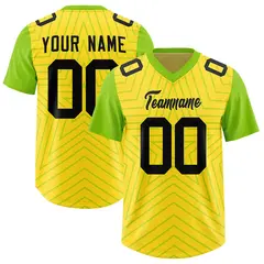 Gold Neon Green Star Pattern Raglan Sleeves Football Jersey 1