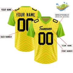 Gold Neon Green Star Pattern Raglan Sleeves Football Jersey 2