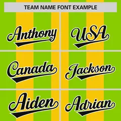 Gold Neon Green Thick Stripe Authentic Baseball Jersey 3