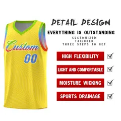 Gold Neon Green Wave Pattern Basketball Jersey 2
