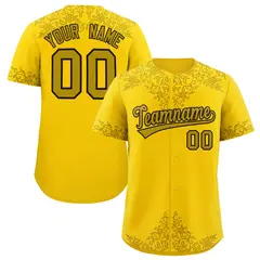 Gold Old Gold Baroque Style Baseball Jersey 1
