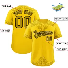 Gold Old Gold Baroque Style Baseball Jersey 2