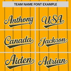 Gold Olive Pinstripe Two-tone Side Authentic Baseball Jersey 3