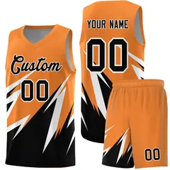 Gold Orange Abstract Mountain Pattern Basketball Jersey