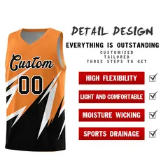 Gold Orange Abstract Mountain Pattern Basketball Jersey 2