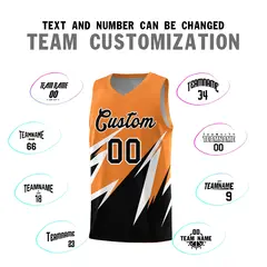 Gold Orange Abstract Mountain Pattern Basketball Jersey 3