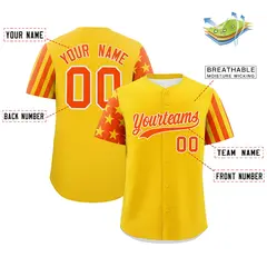 Gold Orange American Flag Raglan Baseball Jersey 2