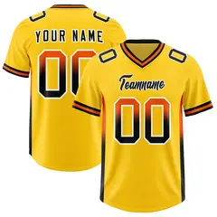Gold Orange and Black Sides Gradient Fashion Football Jersey