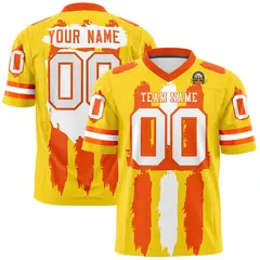 Gold Orange and White Graffiti Flag Football Jersey