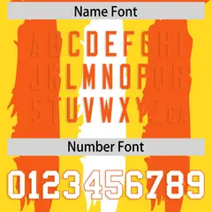 Gold Orange and White Graffiti Flag Football Jersey 4