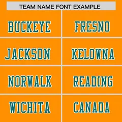 Gold Orange Aqua Shoulder Cut Two-Tone Flag Football Jersey 3