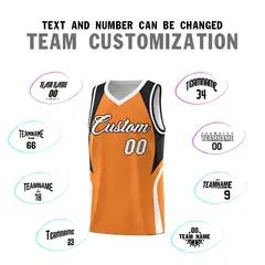 Gold Orange Black and White Color Block Basketball Jersey 4