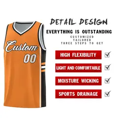Gold Orange Black Color Block Basketball Jersey 2