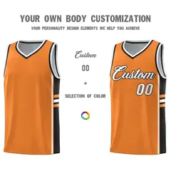 Gold Orange Black Color Block Basketball Jersey 3