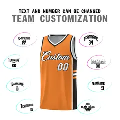 Gold Orange Black Color Block Basketball Jersey 4