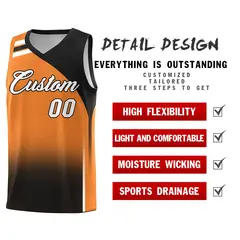 Gold Orange Black Gradient Basketball Jersey 2